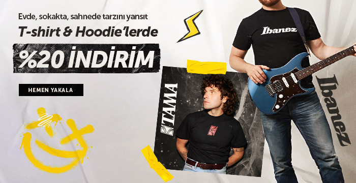 Ibanez ve Tama Giyim Ürünlerinde %20 İndirim!