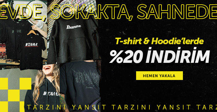 Ibanez ve Tama Giyim Ürünlerinde %20 İndirim!