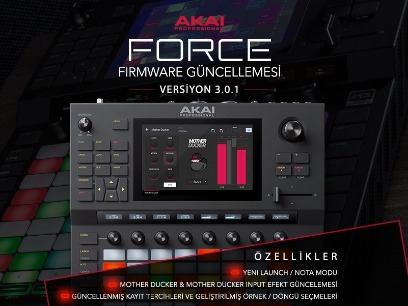 Akai Professional Force 3.0.1 Yazılım Güncellemesi
