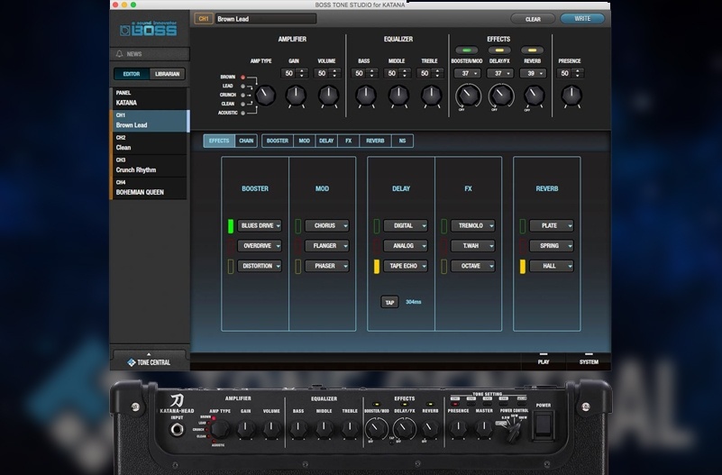 BOSS KATANA Serisi Amfiler şimdi BOSS TONE STUDIO'da!