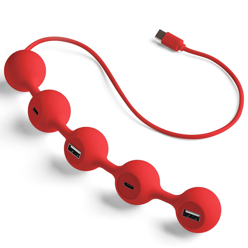 LEXON Peas Hub C USB Çoğaltıcı Kırmızı