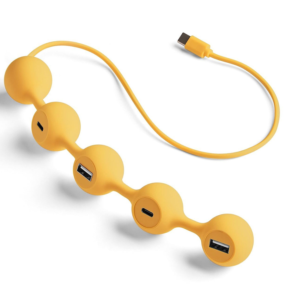 LEXON Peas Hub C USB Çoğaltıcı Sarı
