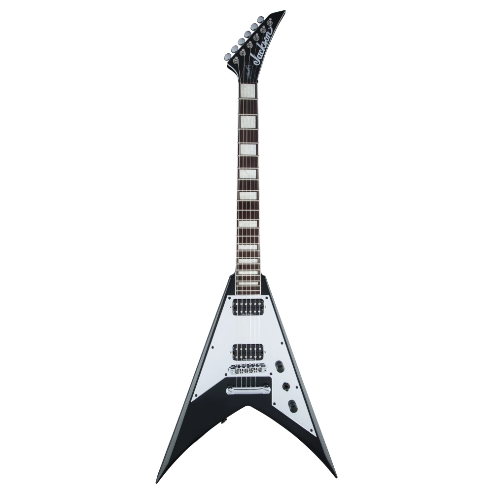 Jackson X Scott Ian King V KVXT Laurel Klavye Gloss Black with Mirror Pickguard Elektro Gitar