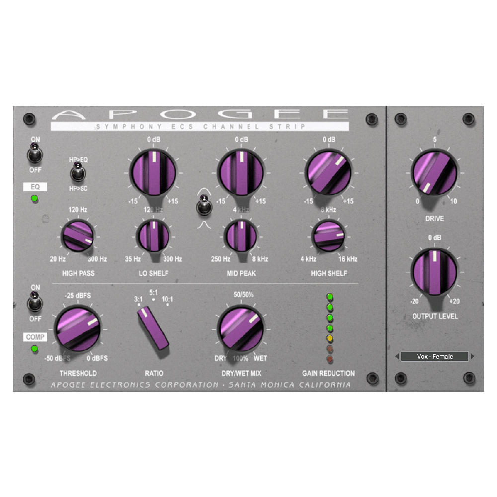APOGEE ECS Channel Strip EQ, Compression and Saturation Plugin