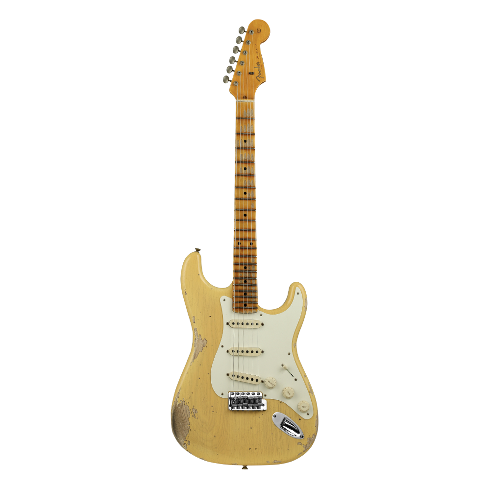 FENDER Custom Shop 1957 Stratocaster Heavy Relic Akçaağaç Klavye Nocaster Blonde Elektro Gitar