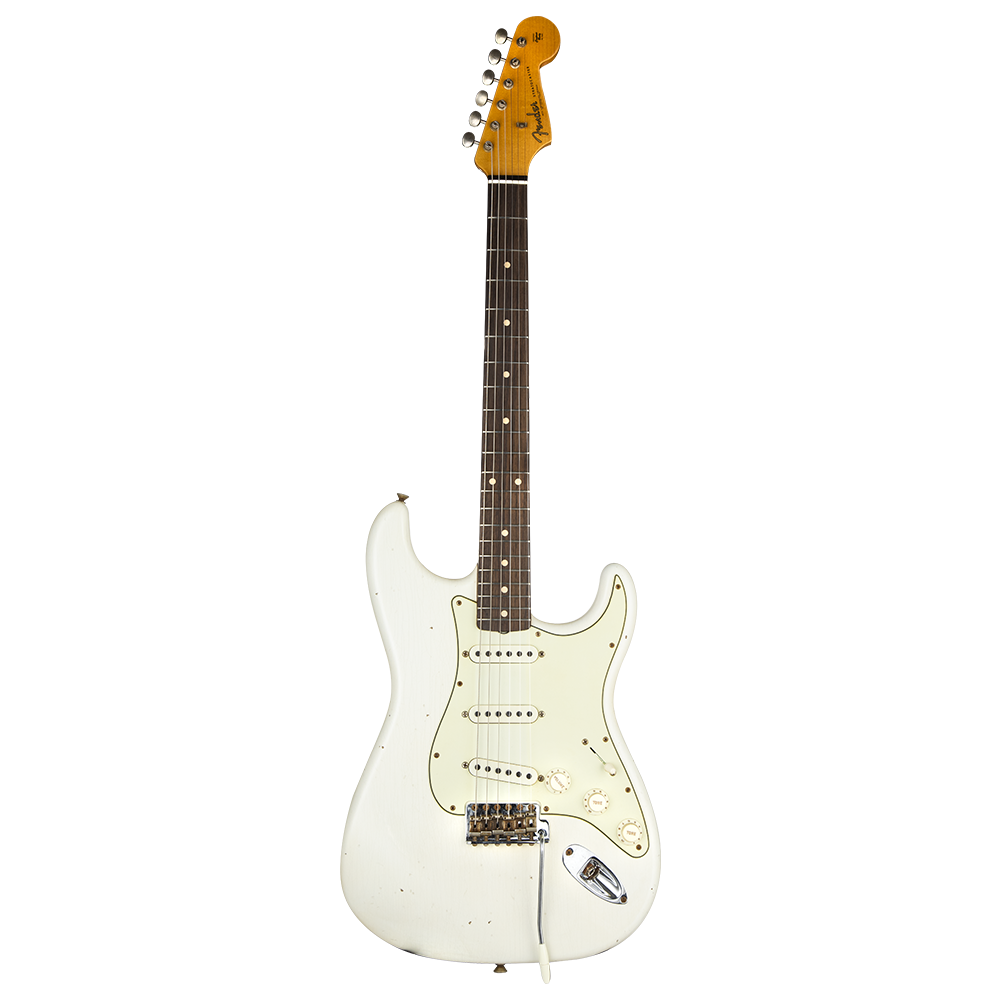 Fender Custom Shop Limited Edition 62/63 Stratocaster Journeyman Relic Gülağacı Klavye Aged Olympic White Elektro Gitar
