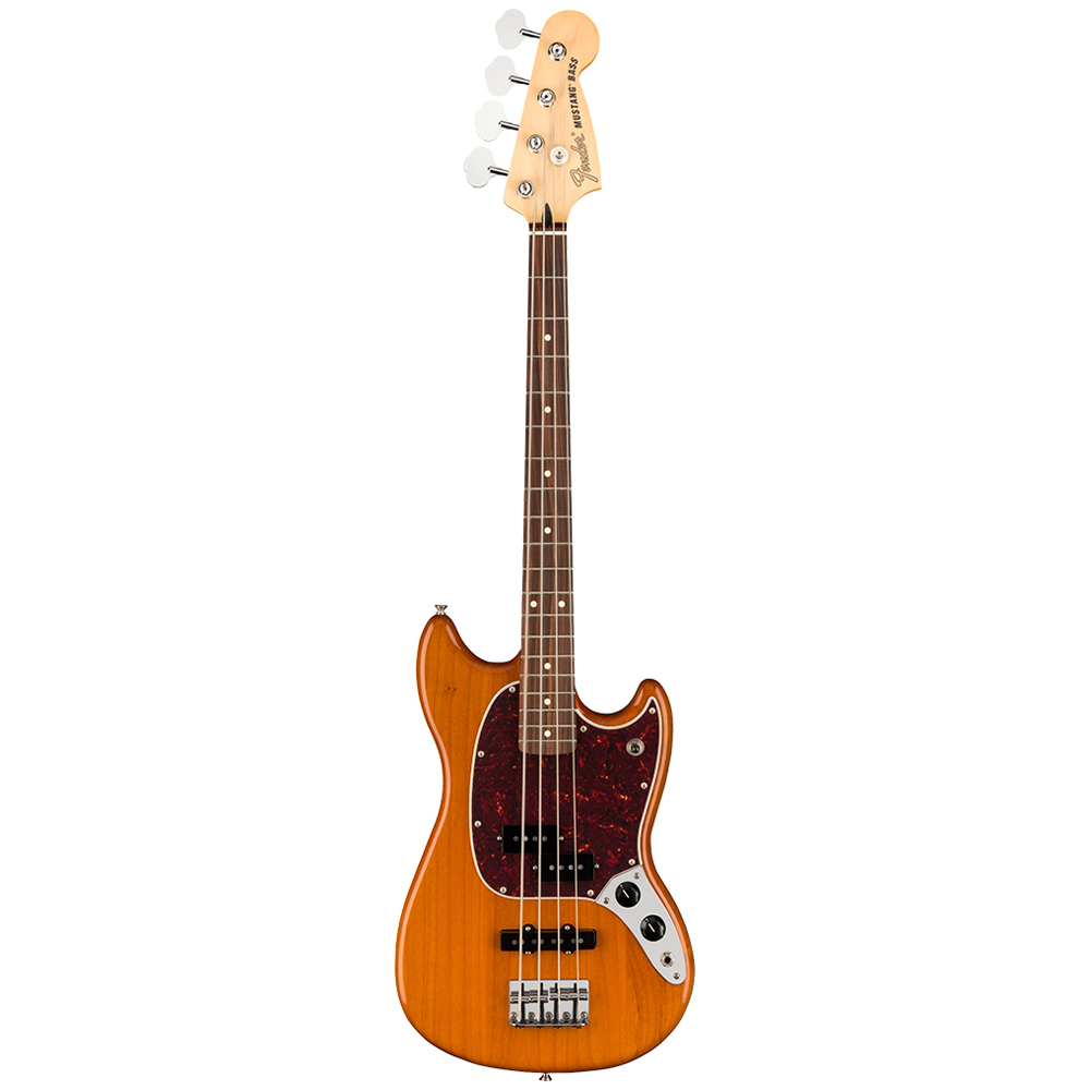 Fender Player Mustang Bass PJ Pau Ferro Klavye Aged Natural Bas Gitar