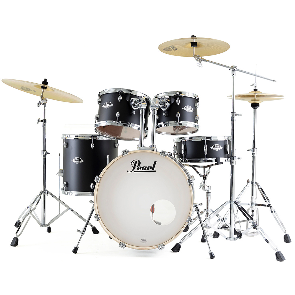 PEARL EXX705NBR/C761 Export EXX Satin Shadow Black 5 Parça (20B/10T/12T/14F/14S) Aksamlı ve Zilli Akustik Davul Seti