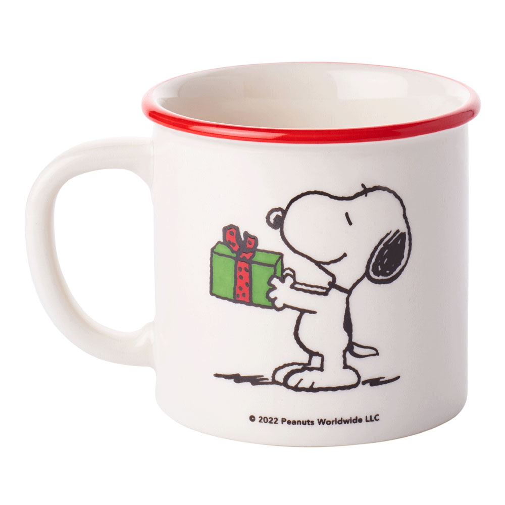 CAN DÜKKAN Kırmızı Kenarlı Porselen - Snoopy Hediye Kupa