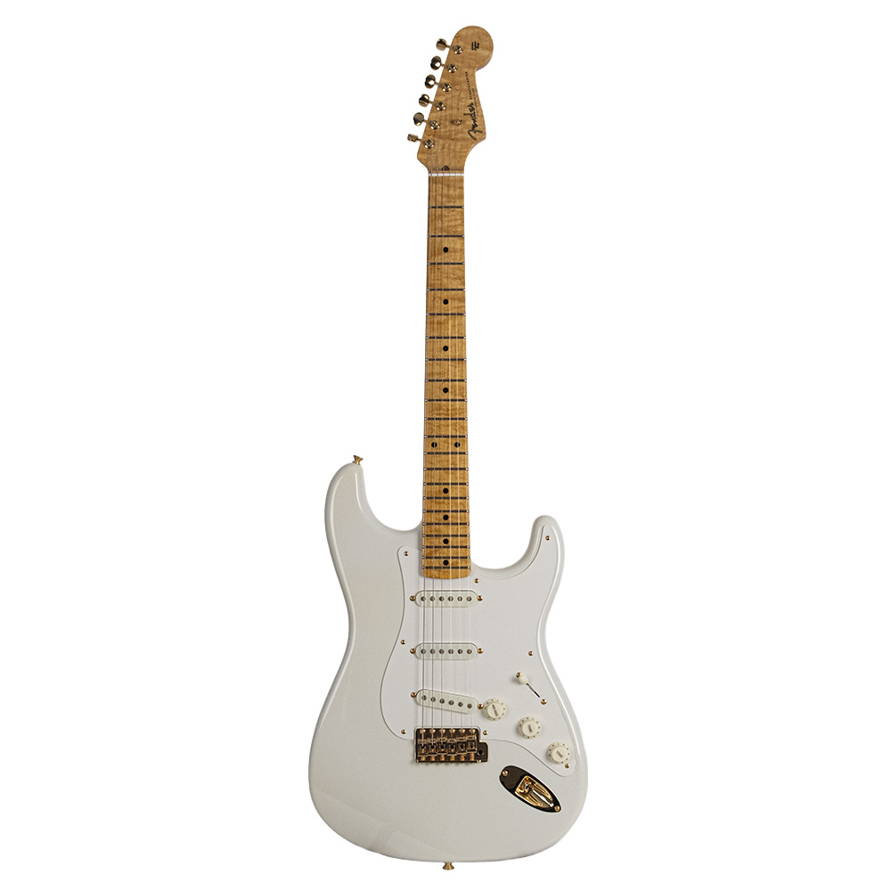 Fender Custom Shop Limited Edition 1959 Stratocaster NOS Gold HW Aged Olympic White Elektro Gitar