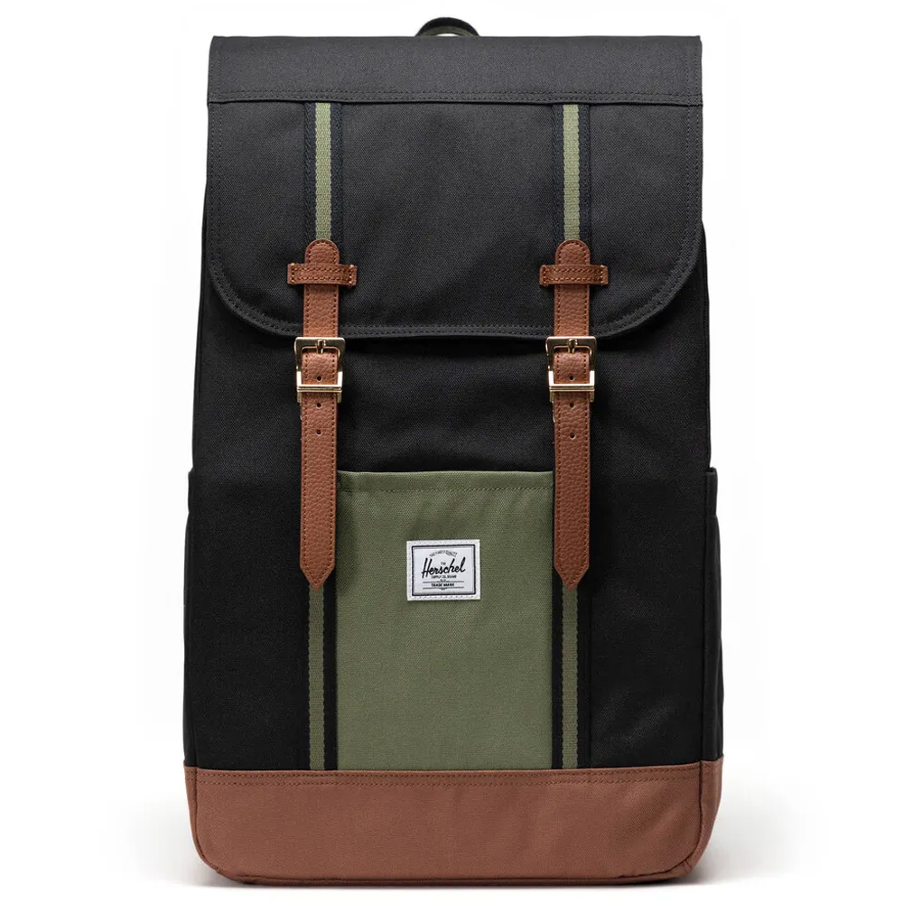 HERSCHEL Retreat™ Backpack Black/Four Leaf Clvr/Sddle Brn Çanta