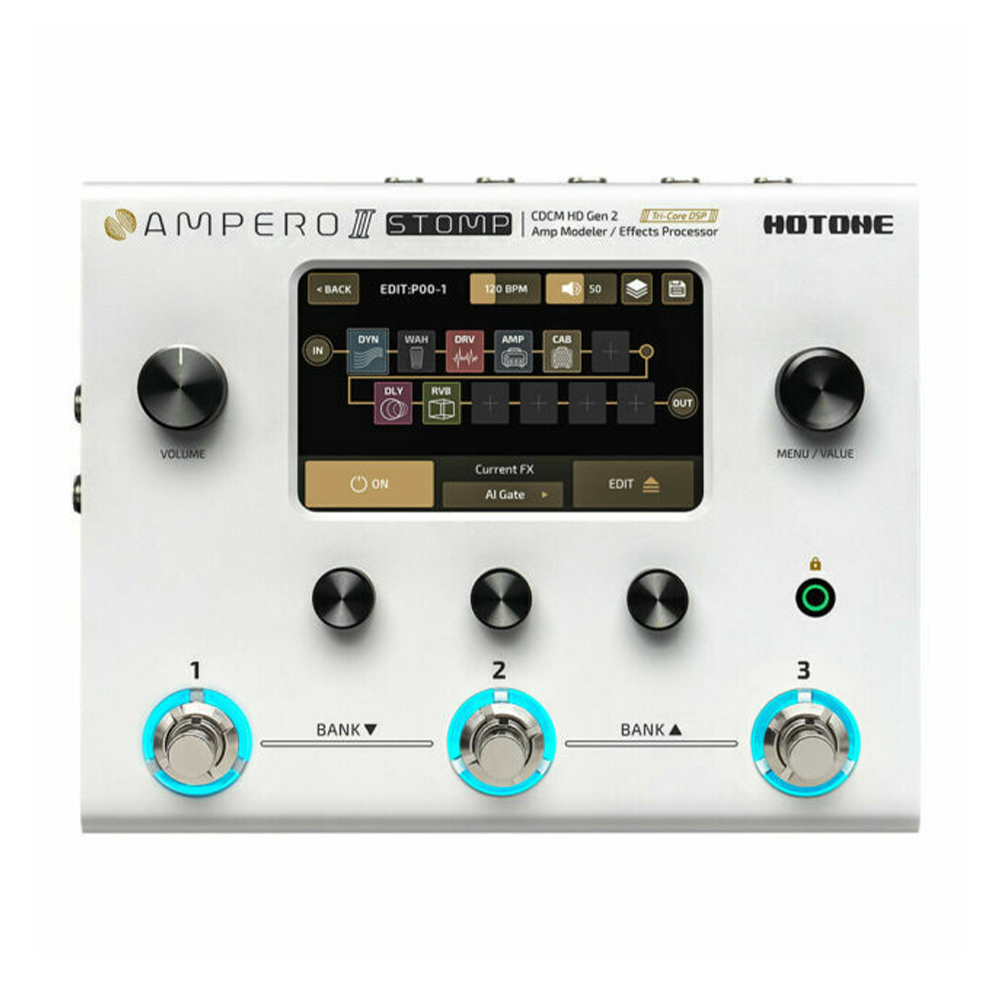 Hotone MP-300 Ampero II Stomp Amp Modeler & Effects Processor, (18V Adaptör Dahil)