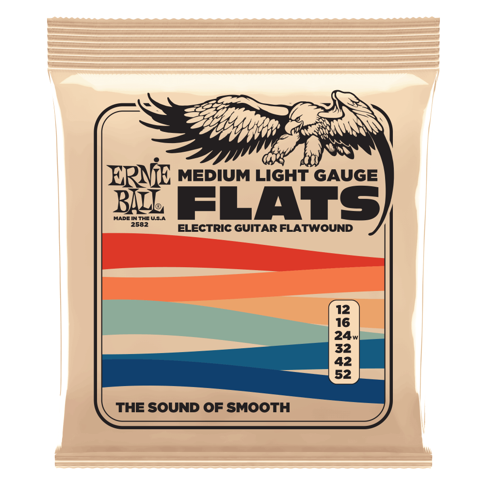 Ernie Ball Ernie Ball Medium-Light Flatwound Elektro Gitar Teli - 12-52
