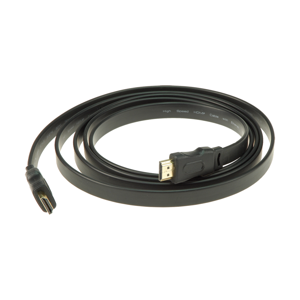 Klotz AWG28 HDMI Plug A Düz Yüksek Hızlı ve Ethernetli 2mt HDMI Yassı Kablo