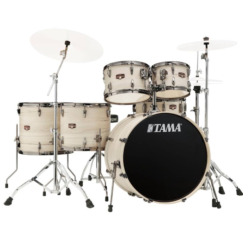 TAMA IP62H6WBN-WBW - Imperialstar White Birch Wrap 6 Parça (22B/10T/12T/14F/16F/14S) Aksamlı Akustik Davul Seti