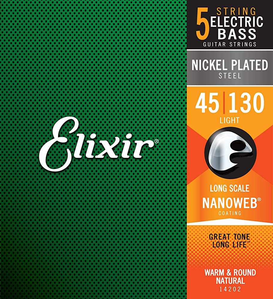 Elixir 14202 Nanoweb .045-.130 5 Telli Bas Gitar Teli