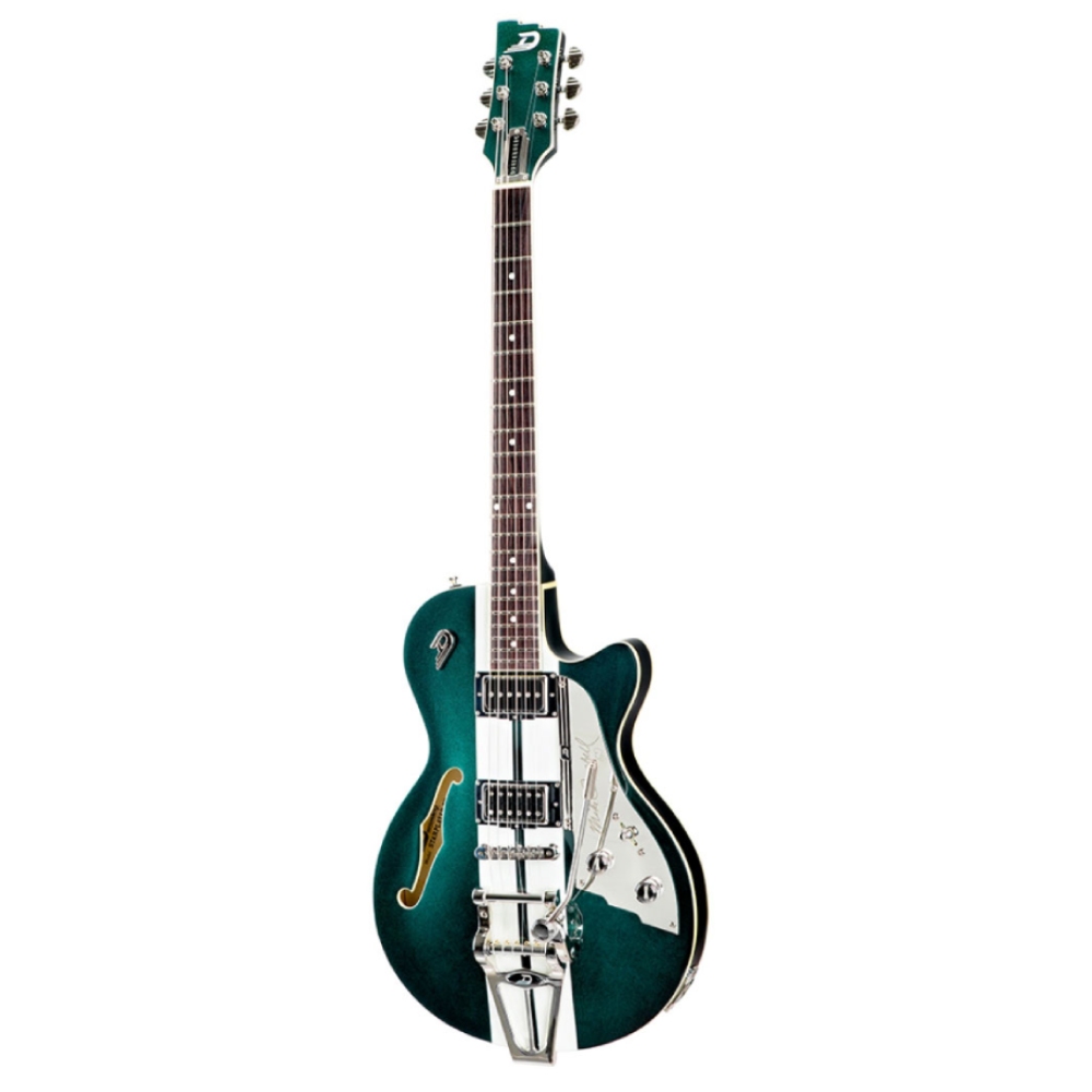 Duesenberg Mike Campbell 40th Anniversary Green/White Case Dahil Elektro Gitar