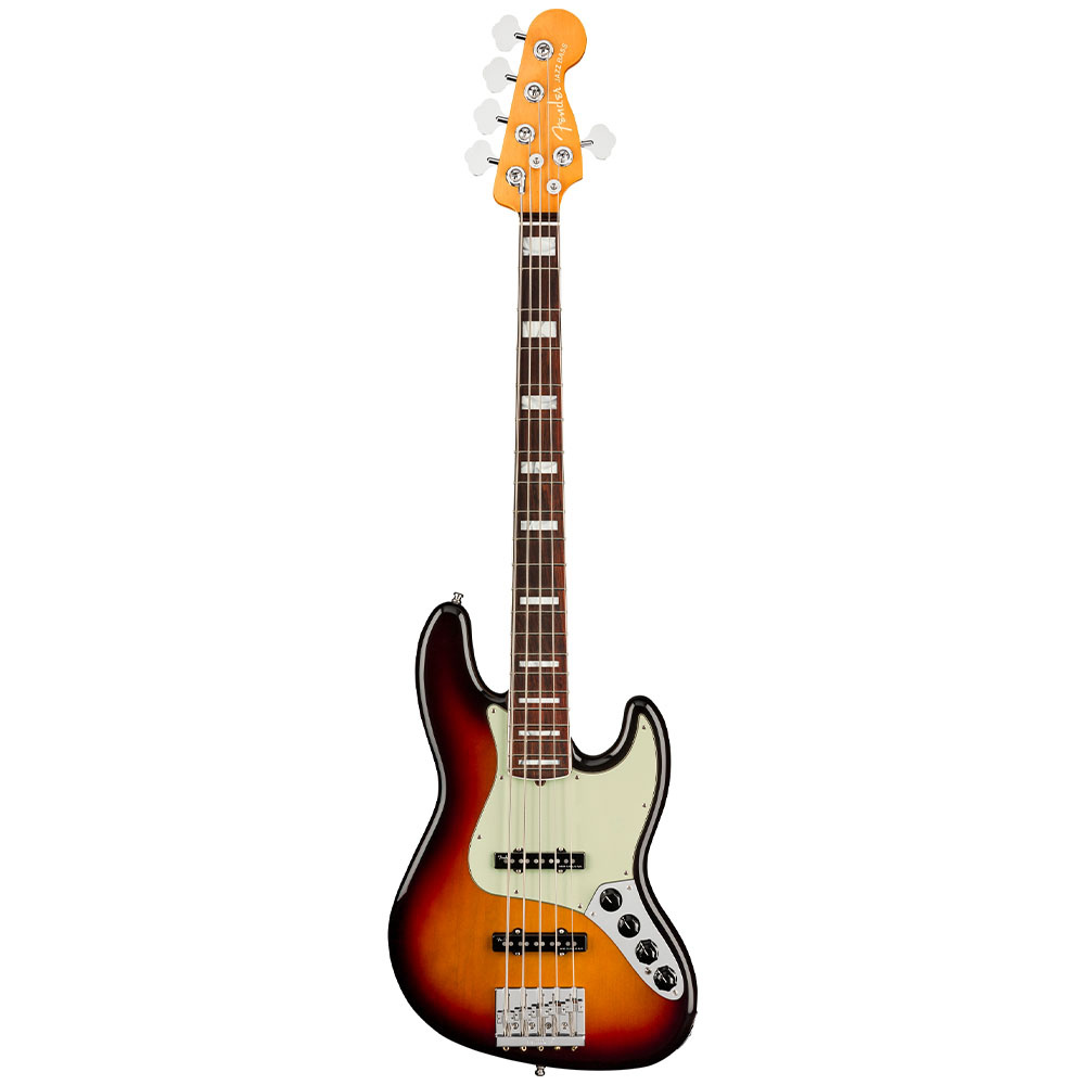 Fender American Ultra Jazz Bass V Gülağacı Klavye Ultraburst Bas Gitar