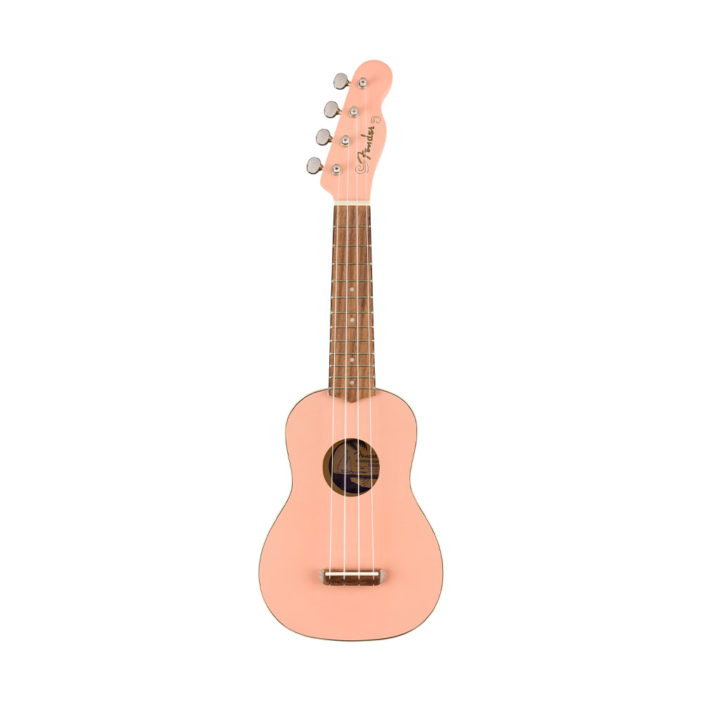 Fender Venice Soprano Ceviz Klavye Shell Pink Ukulele