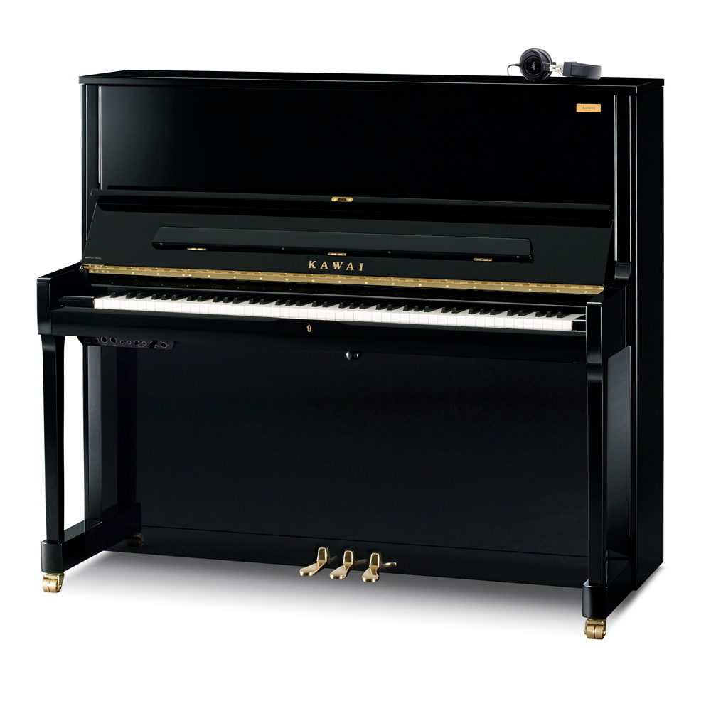 KAWAI K-500 AR2 M/PEP AURES / 130 cm Hibrit Parlak Siyah Duvar Piyanosu
