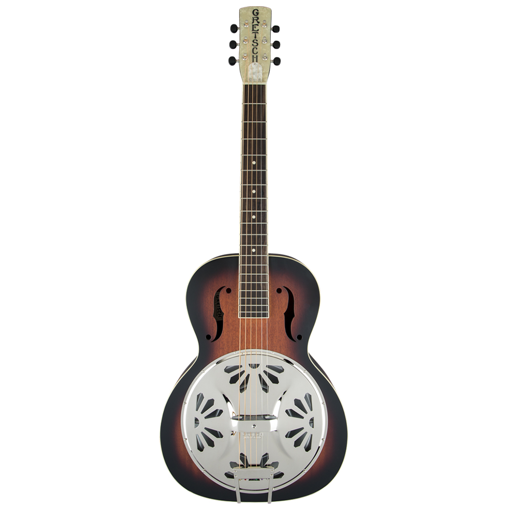 Gretsch G9220 Bobtail Round-Neck A.E. Maun Gövde Spider Cone Guitar Fishman Nashville Pickup 2-Color Sunburst Resonator