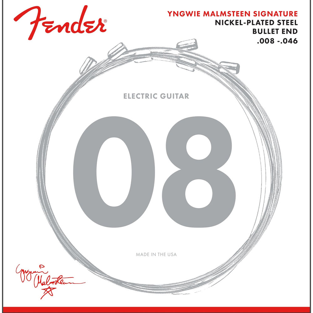 Fender Yngwie Malmsteen Nickel Plated Steel Bullet End .008-.046 String Sets - Elektro Gitar Teli