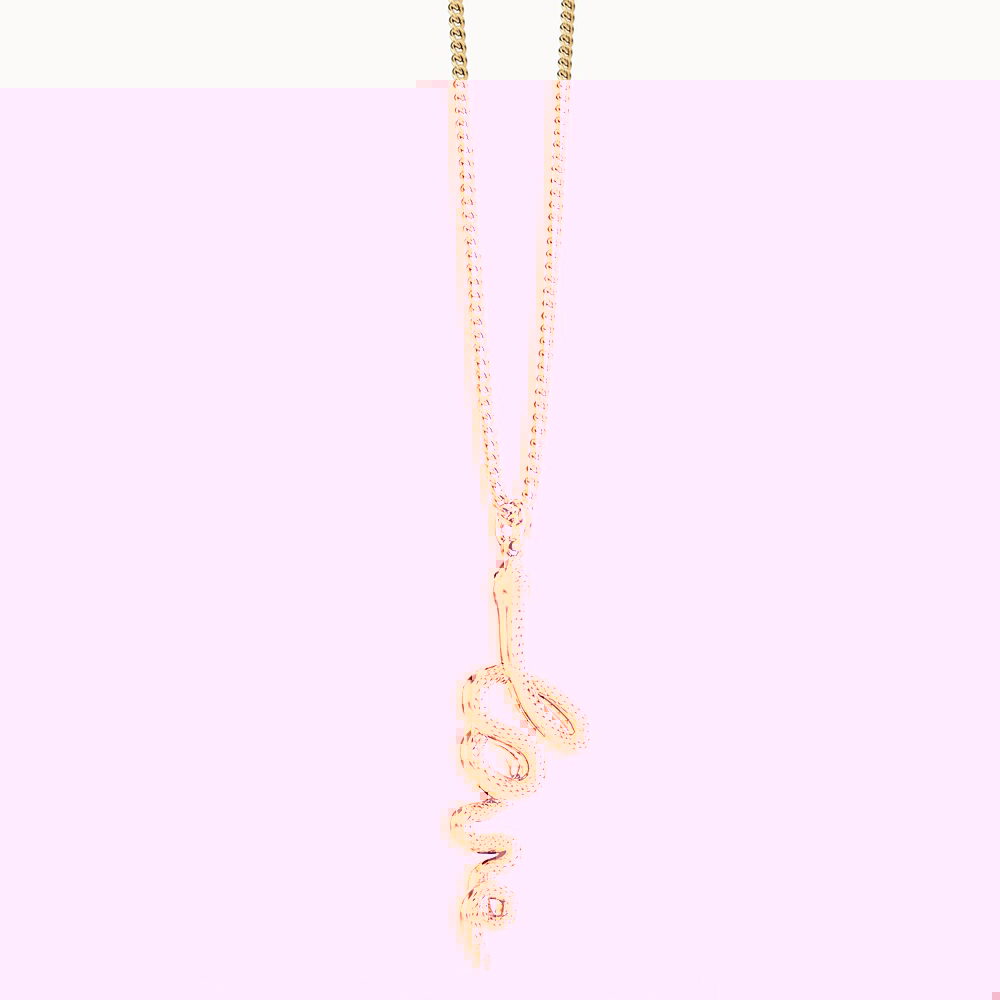 CHOCLI 18 Ayar Altın Kaplama Love Snake Kolye