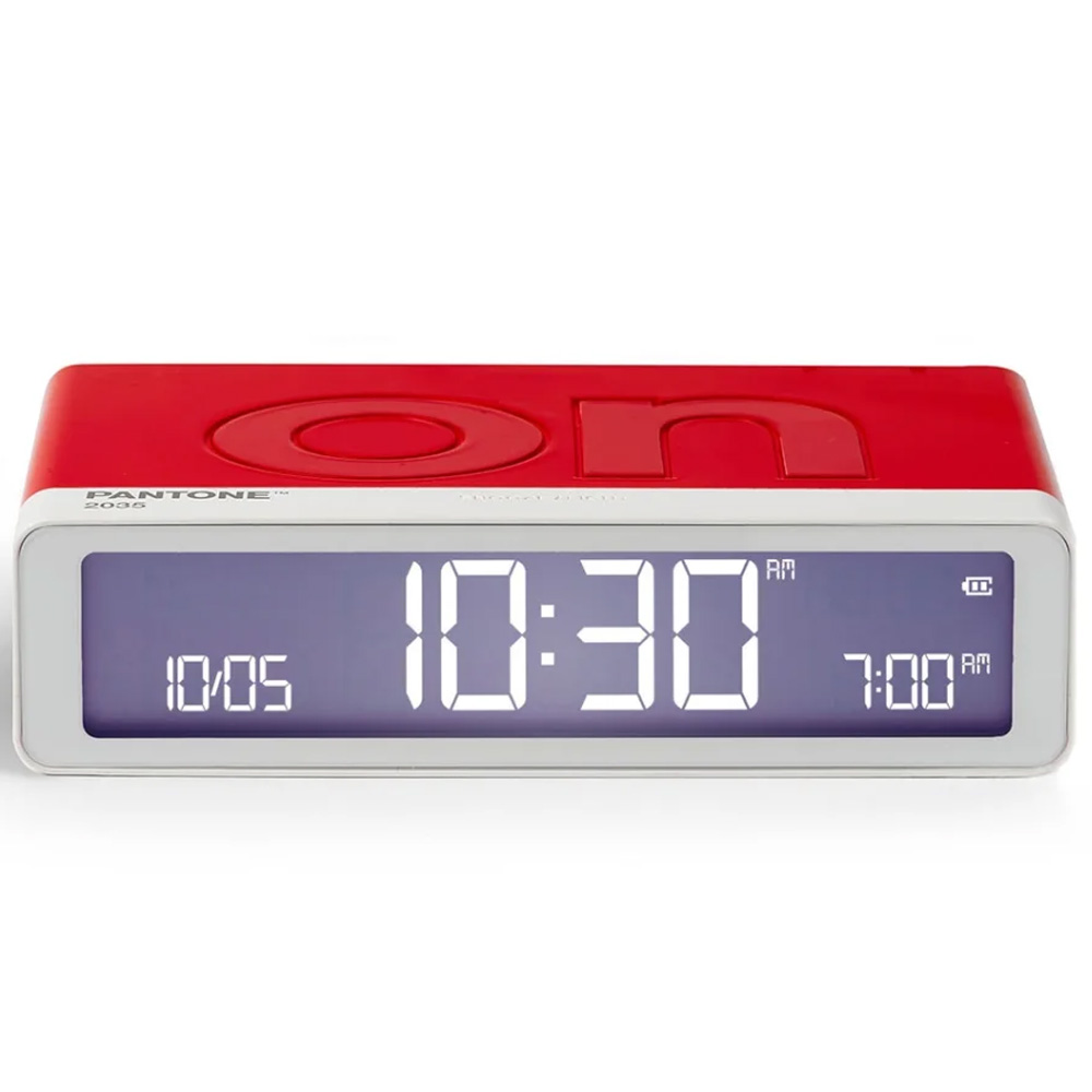 LEXON x Pantone Flip Klasik Şarj Edilebilir Alarm Saat Kırmızı