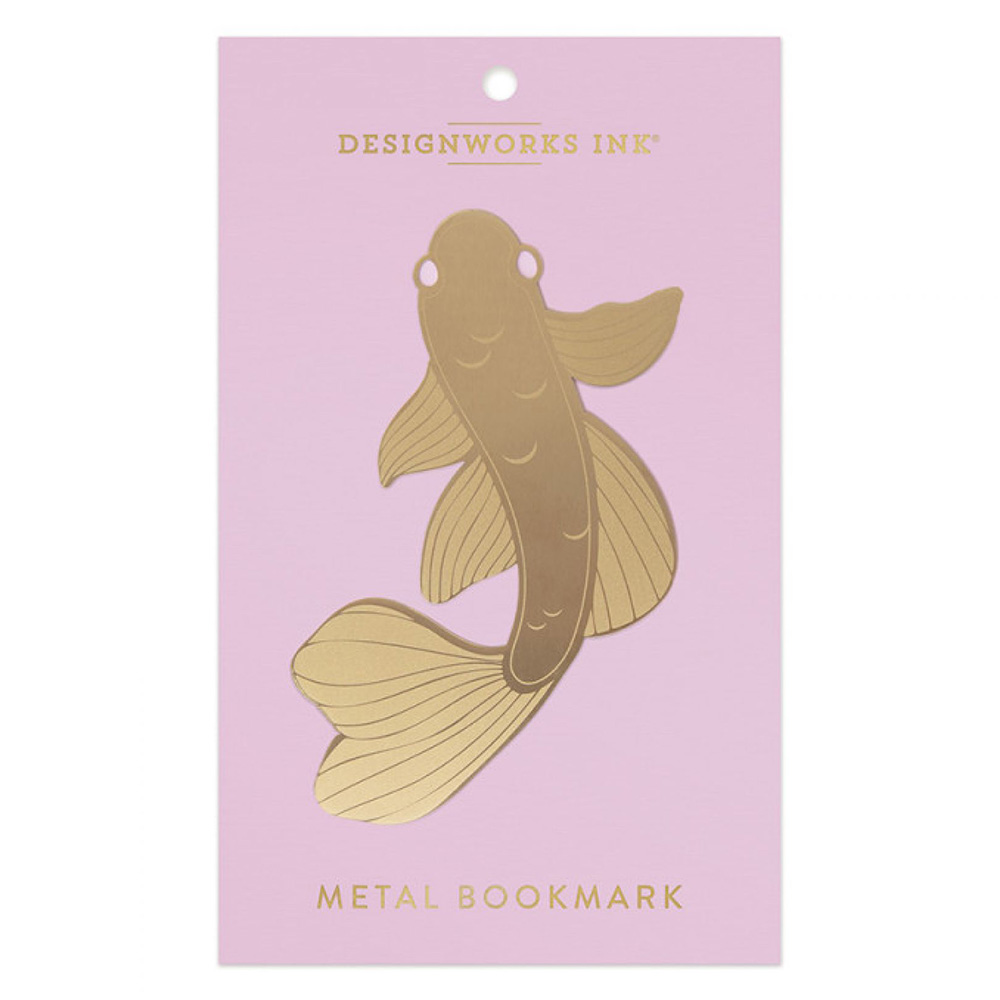 DESIGNWORKS INK Metal Kitap Ayracı 14 cm Koi Fish