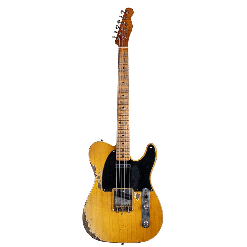 Fender Custom Shop Masterbuilt Dale Wilson 1952 Telecaster Heavy Relic Akçaağaç Klavye Smoked Butterscotch Blonde Elektro Gitar
