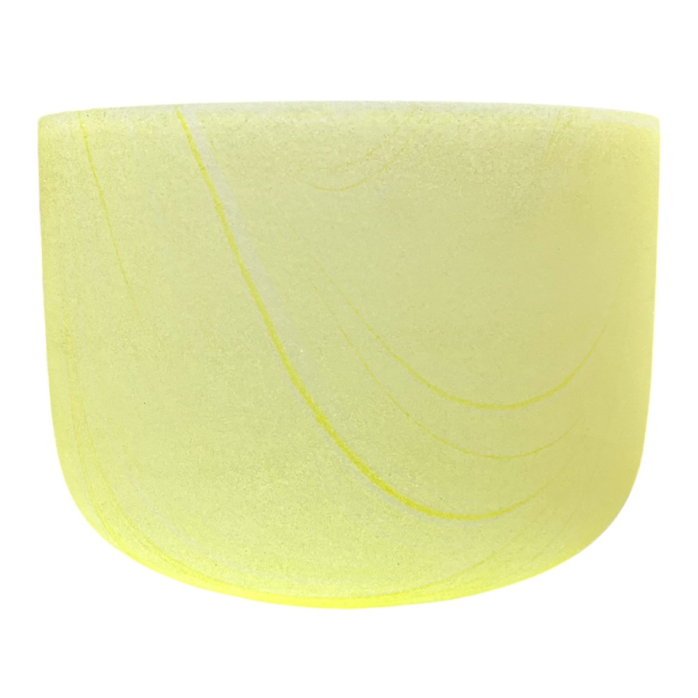 YOGIXO Quartz Kristal Kase 432 Hz. 4 Oktav 8'' E-Mi Solar Pleksus Çakra - El Boyaması Alacalı Sarı