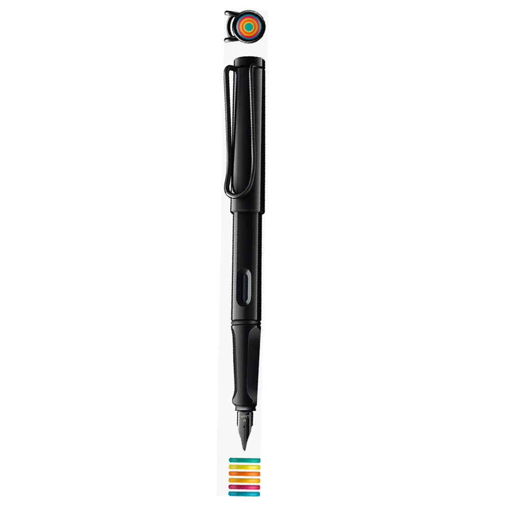 LAMY Safari Dolma Kalem Metal Klips M Uç All Black Multi Coloured Rings Set