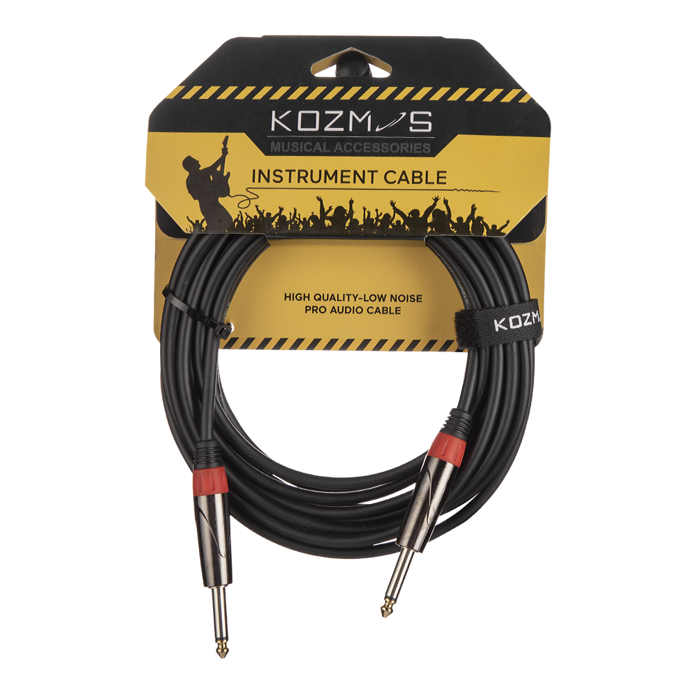 KOZMOS KCL-022-6M Non-Noise 6 Metre Siyah Enstrüman Kablosu
