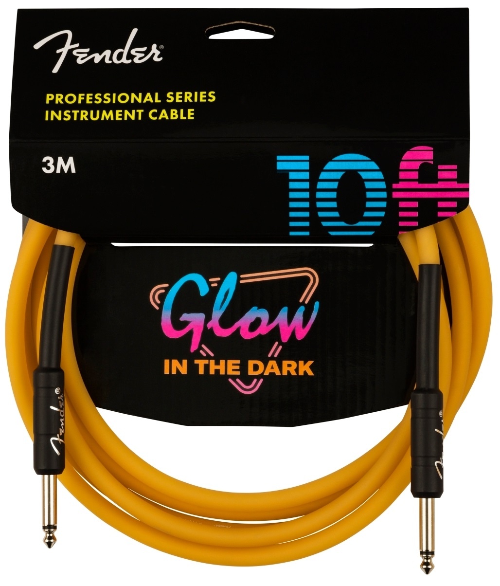 Fender Professional Glow in the Dark Cable 3 Metre Turuncu Enstürman Kablosu