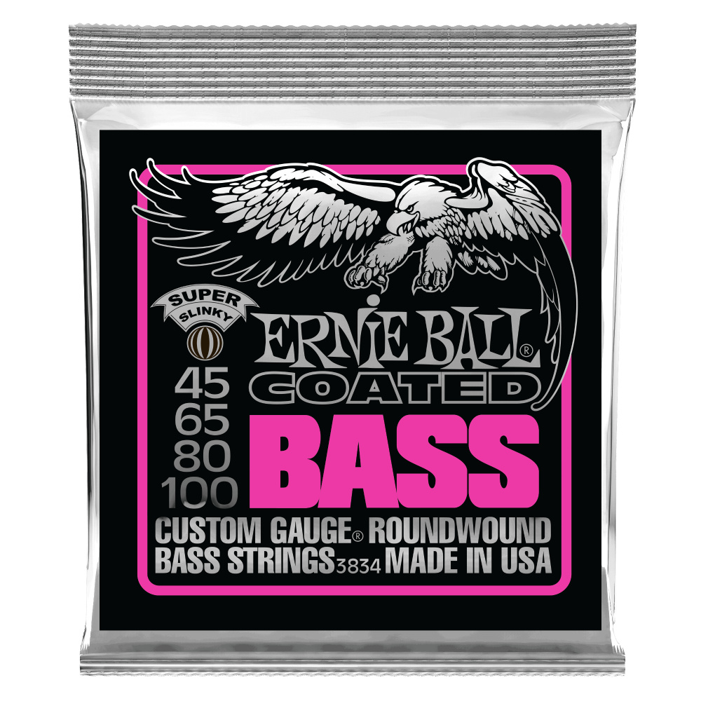 Ernie Ball P03834 Kaplamalı Super Slinky 45-100 Bas Gitar Tel Seti
