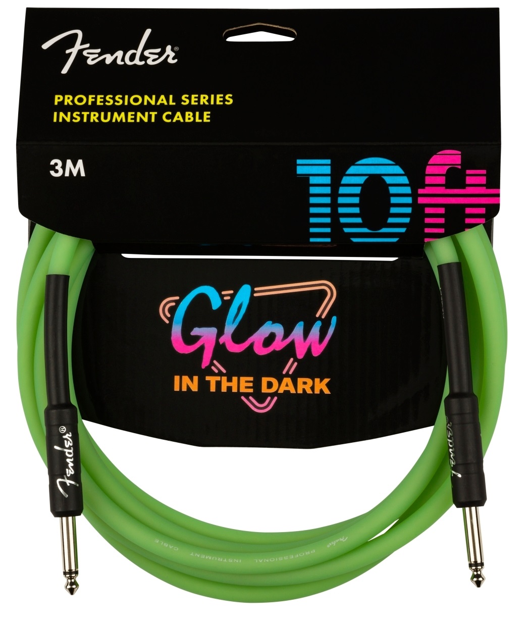 Fender Professional Glow in the Dark Cable 3 Metre Yeşil Kablo