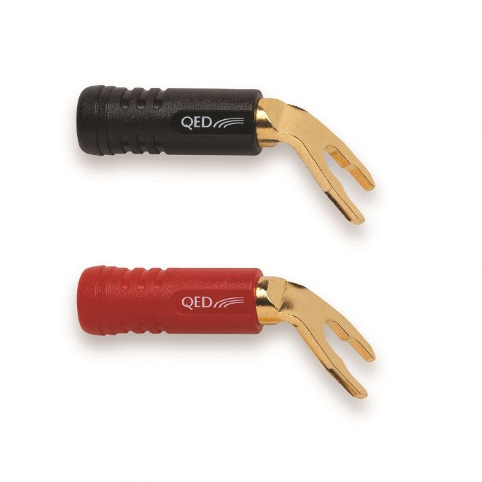 Qe1890 Qed Screwloc Gold 4'lü Set Spade Konnektör (2 Kırmızı + 2 Siyah)