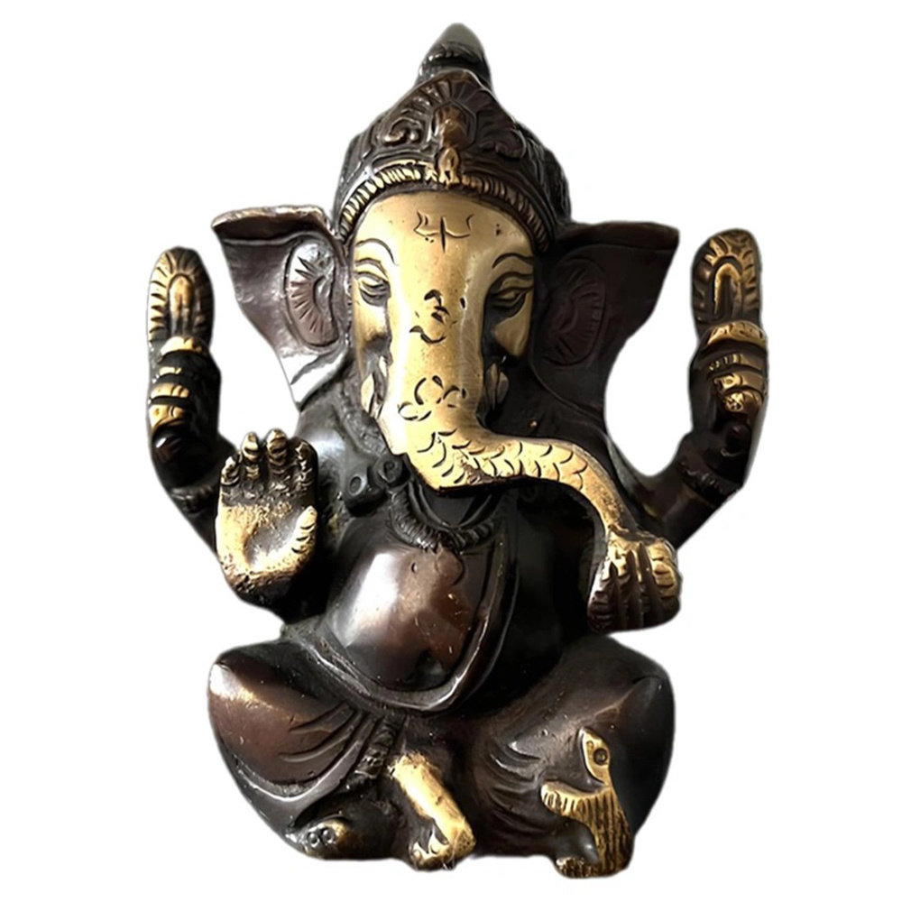 YOGIXO Ganesha Metal Alaşım Siyah Heykel 11.5 cm
