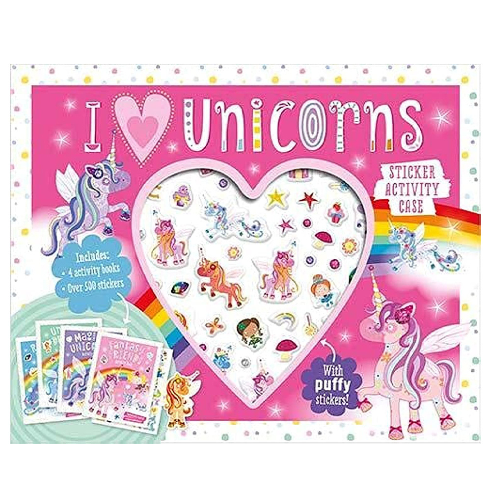 MBI - Puffy Stickers I Love Unicorns Sticker Activity Case