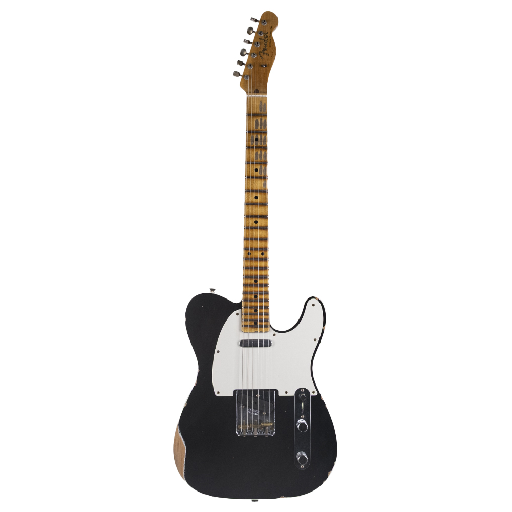Fender Custom Shop 1959 Telecaster Relic Akçaağaç Klavye Aged Black Elektro Gitar