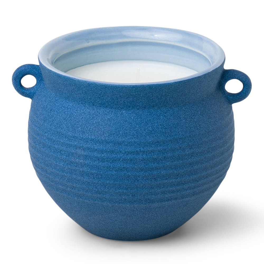 PADDYWAX Santorini Mat Seramik Anfora Mum Mavi