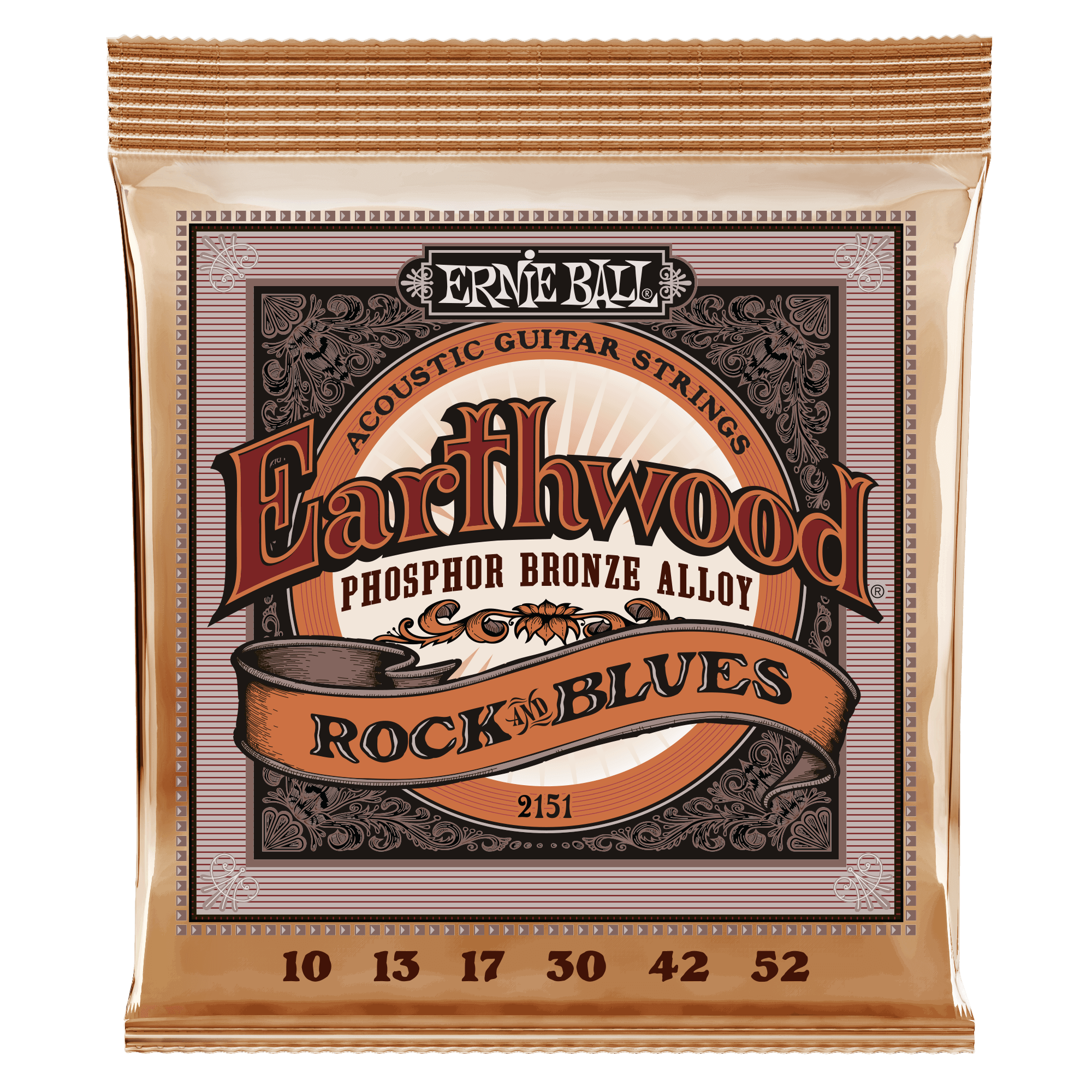 ERNIEBALL P02151 Earthwood Rock & Blues w/Plain G Phosphor Bronze 10-52 Akustik Gitar Teli