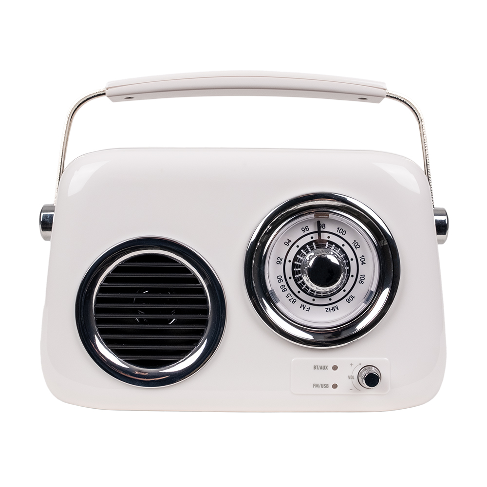 KOZMOS FB-R302-WH Beyaz Retro Radyo ve Bluetooth Hoparlör