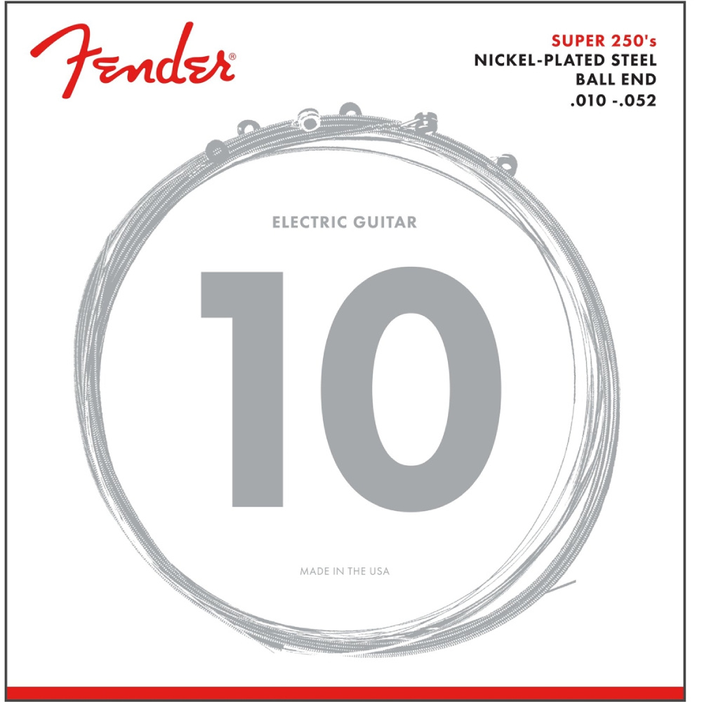 Fender Super 250 Nickel Plated Steel Ball End 250RH .010-.052 Elektro Gitar Teli