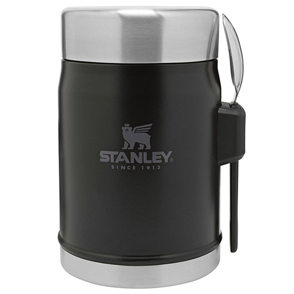 STANLEY 0.4L Classic Food Jar - Matte Black/Siyah Kaşıklı Yemek Termosu