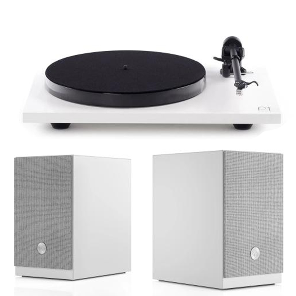 Audio Pro A28 White Hoparlör, Rega Planar 1 Plus White Pikap Hi-Fi Müzik Sistemi