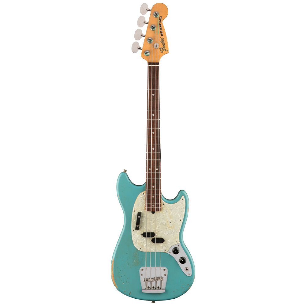 Fender Justin Mendal-Johnsen Road Worn Mustang Gülağacı Klavye Faded Daphne Blue Bass Gitar