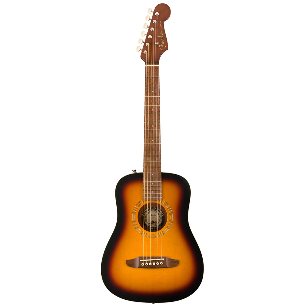 Fender Redondo Mini Ceviz Klavye w Bag Sunburst Akustik Gitar