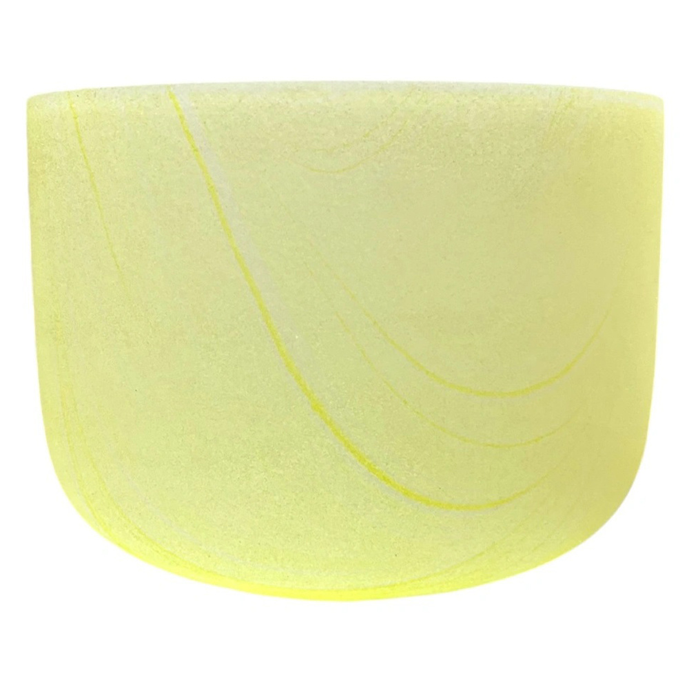 YOGIXO Quartz Kristal Kase 432 Hz. 4 Oktav 10'' E-Mi Solar Pleksus Çakra - El Boyaması Alacalı Sarı