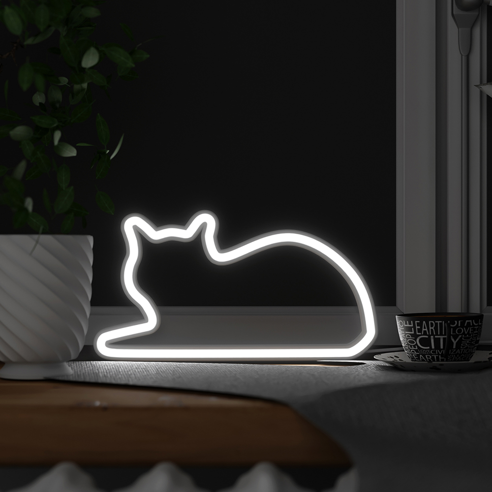MUSTARD Sitting Cat Led Işık